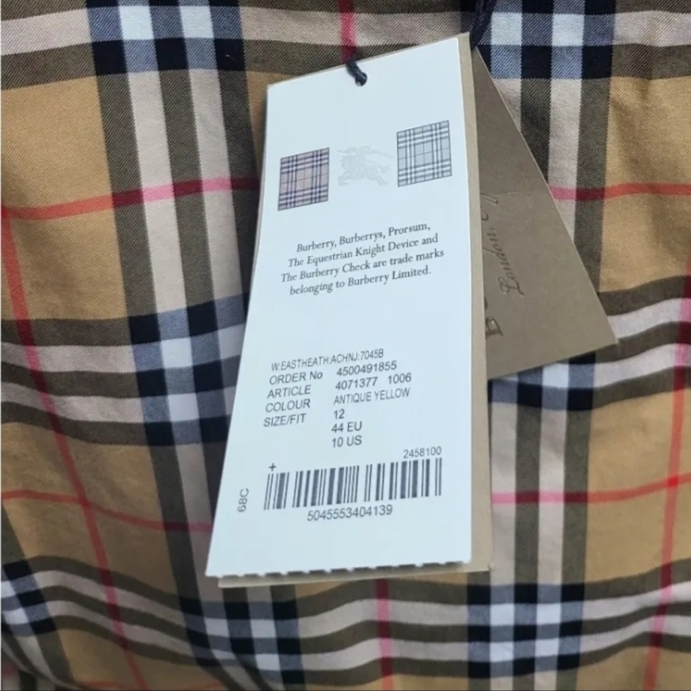 BURBERRY Vintage Check Trench Coat – Women’s Size 10 – BRAND NEW - Picture 8 of 10